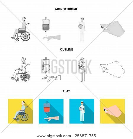 Invalid With Trauma, Blood Transfusion, Doctor, Medication In The Hands Of A Doctor. Medicineset Col