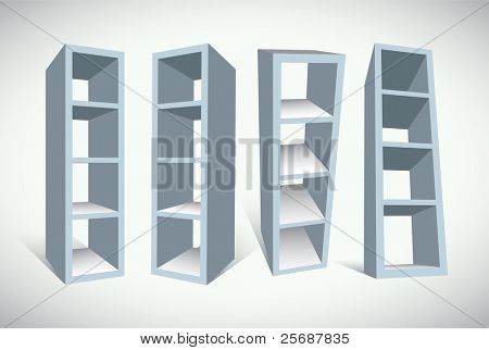 lege boekenplank