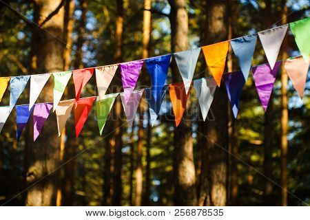 Carnival Garland With Flags, Decorative Party Pennants For Birthday Celebration, Festival And Fair D
