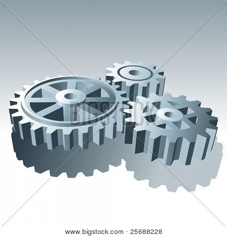 Metal sæt af Operation Gears. Vektor Illustration.