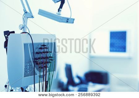 Close Up Of Electroencephalograph Standing In Laboratory