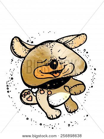 Funny Dog. Cute Cartoon Dog. Dog Hero Vector
