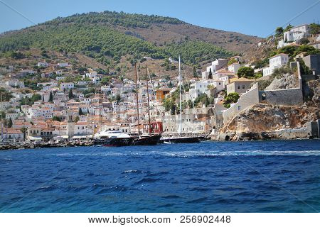 Landscape Of Hydra Island Saronic Gulf Greece