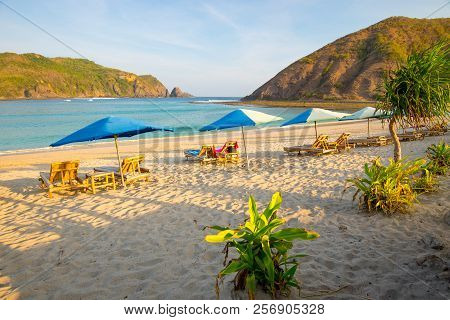 Sunset On The Most Beautiful Beach In Lombok, Mawun Beach.