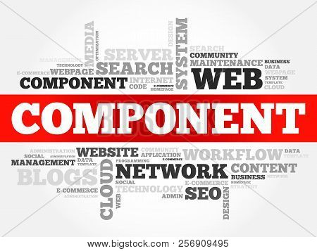 Component Word Cloud, Technology Business Concept Background