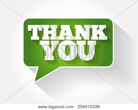 Modern Design Speech Bubble Thank You, Text Message Bubble, Flat Business Concept Background