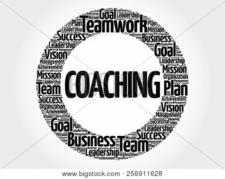 Coaching Word Cloud Collage, Business Concept Background