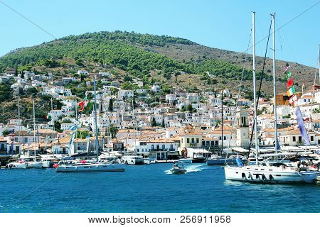 Landscape Of Hydra Island Saronic Gulf Greece