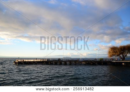 Photo Taken From The Waterfront To The Pier Of 