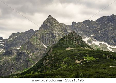 A View Of The Koscielec Peak In The High Tatras.