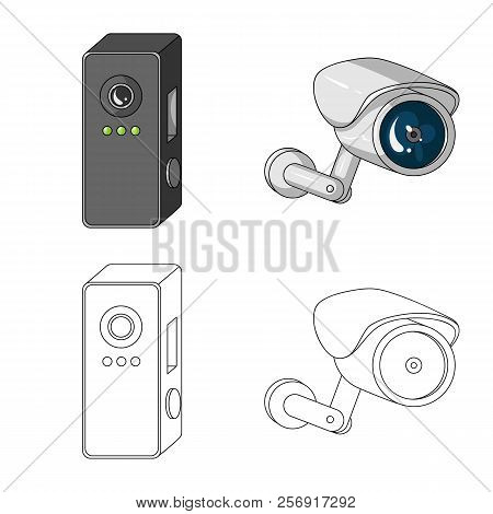 Vector Design Of Cctv And Camera Logo. Set Of Cctv And System Stock Vector Illustration.