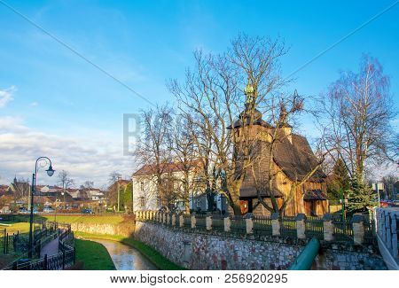 Wooden Gothic Church Of St. Mary In Tarnow, Poland