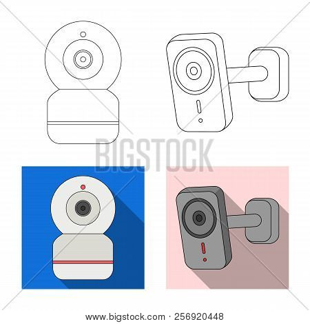 Isolated Object Of Cctv And Camera Sign. Set Of Cctv And System Vector Icon For Stock.