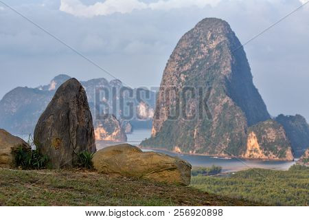 Sunset View Of Phang Nga Bay From Toh Li View Point, Thailand