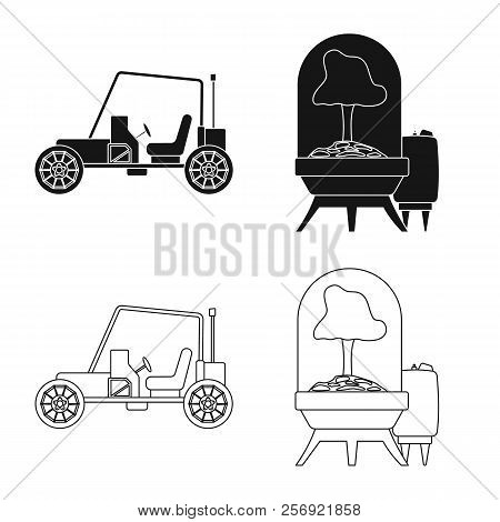 Vector Design Of Mars And Space Icon. Set Of Mars And Planet Vector Icon For Stock.