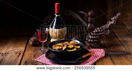Melitzanes Tiganites - Fried Aubergines In The Greek Style.
