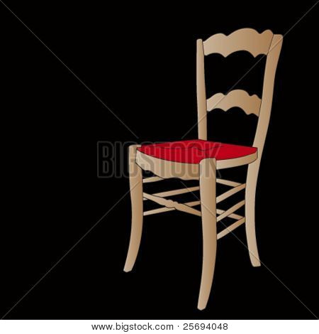 Chair isolated on  black background