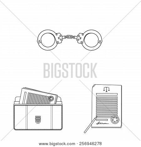 Vector Design Of Law And Lawyer Icon. Set Of Law And Justice Stock Vector Illustration.