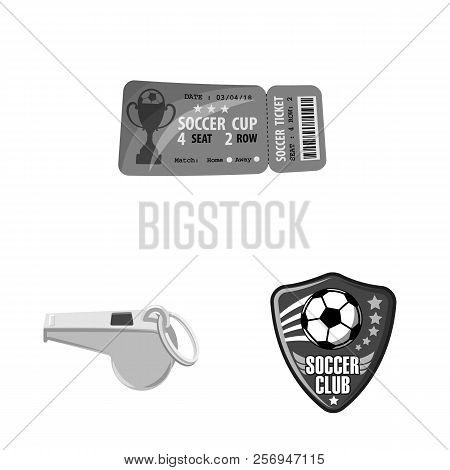 Vector Design Of Soccer And Gear Logo. Set Of Soccer And Tournament Vector Icon For Stock.