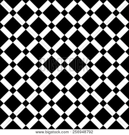 Vintage Diagonal Chequerwise Squares Cross Lines Vector Pattern Or Background. Texture For Tiles