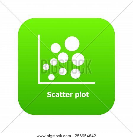 Scatter Plot Icon Green Isolated On White Background