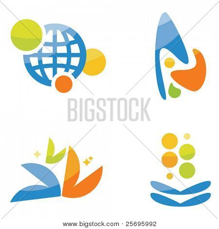 4 элементы абстрактного логотип