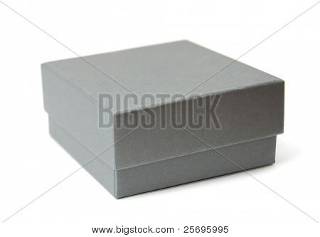пустой серый ящик, изолированные на белом