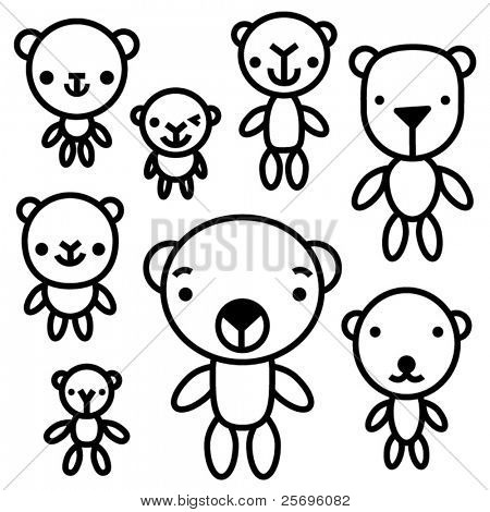 черный и белый милый медведи