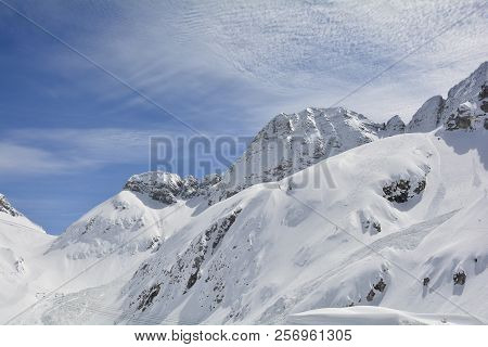 The Slopes Of Sella Nevea At The End Of The Ski Season In Early April, Friuli Venezia Giulia, North 