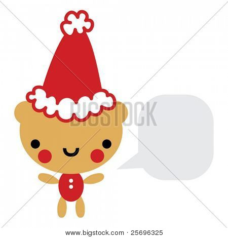 lindo oso de Navidad con la burbuja de la charla