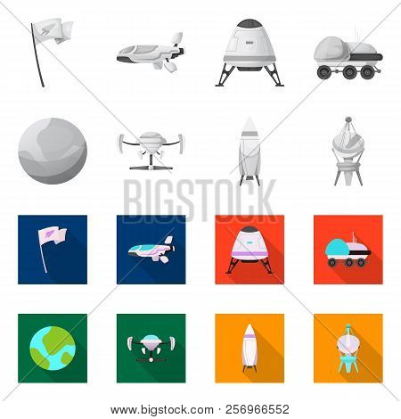 Vector Illustration Of Mars And Space Icon. Set Of Mars And Planet Vector Icon For Stock.