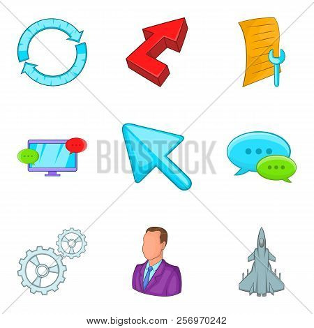 Annex Icons Set. Cartoon Set Of 9 Annex Icons For Web Isolated On White Background