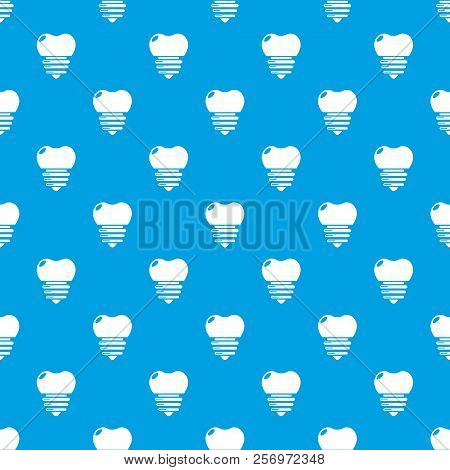 Dental Implant Pattern Seamless Blue Repeat For Any Use