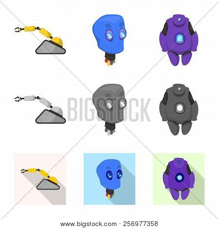 Vector Illustration Of Robot And Factory Logo. Collection Of Robot And Space Stock Vector Illustrati