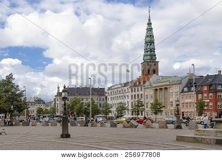 Copenhagen, Denmark - August 2013: The Area In Front Of The Royal Palace In Copenhagen On 13 August 