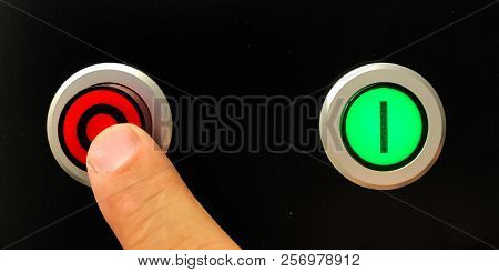 Pressing A Red Button And Shutting Down.