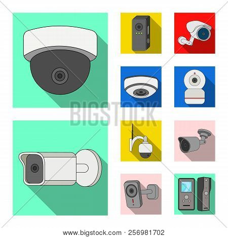 Isolated Object Of Cctv And Camera Logo. Collection Of Cctv And System Vector Icon For Stock.