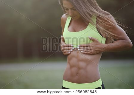 Outdoor Sport Sexy Athletic Young Woman Working Out In Gym Working Out In Gym