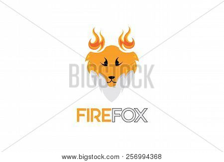 Fire Fox Logo - White Background Illustartion Design
