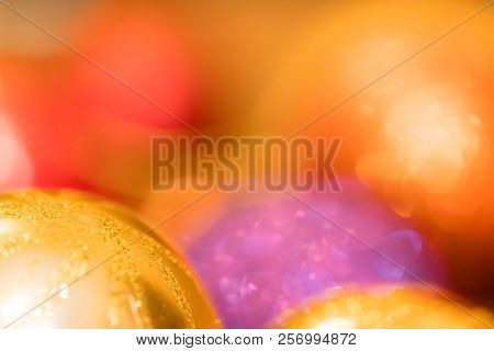 Soft Blurry Bokey And Background Of The Colorful Christmas Decorations Used To Decorate The Christma