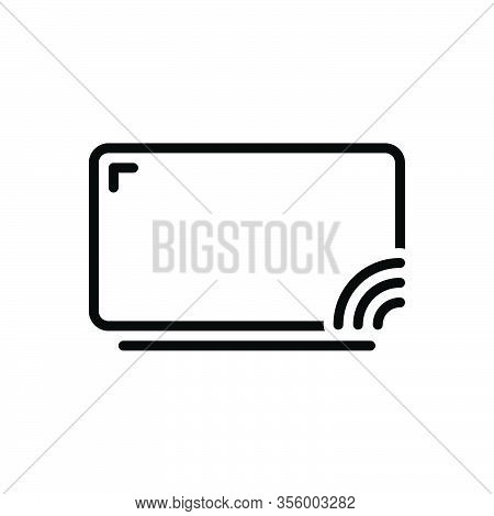 Black Line Icon For Cast Screen Media Backdrop Camcoder Cinematography Digital Display