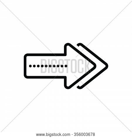Black Line Icon For Next Then After Afterward Coming Forward Thereafter Arrow