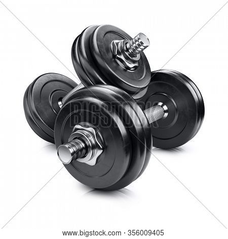 Dumbbell isolated on white background. 3d illustration