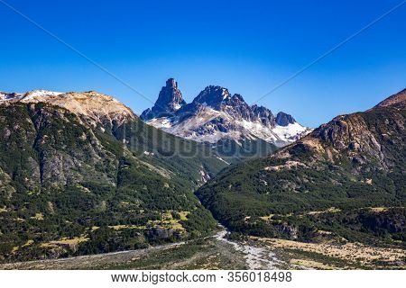 Landscape Of River Murta Valley With Beautiful Mountains View, Patagonia, Chile, South America