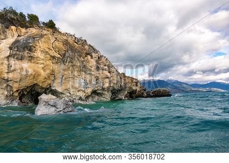 Marble Caves (capillas Del Marmol), General Carrera Lake, Landscape Of Lago Buenos Aires, Patagonia,