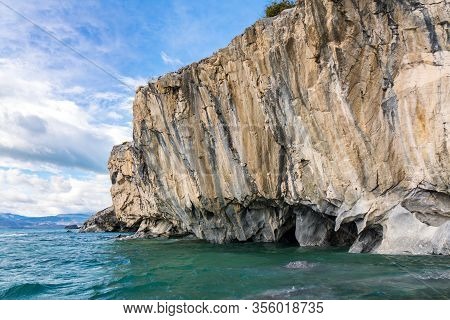 Marble Caves (capillas Del Marmol), General Carrera Lake, Landscape Of Lago Buenos Aires, Patagonia,