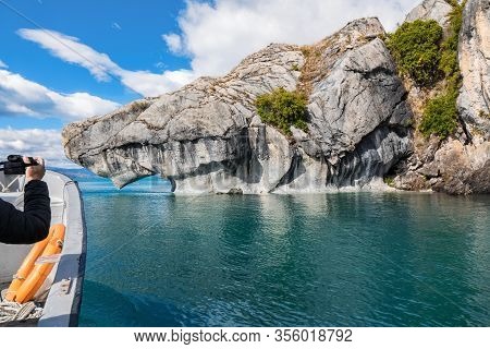 Marble Caves (capillas Del Marmol), General Carrera Lake, Landscape Of Lago Buenos Aires, Patagonia,