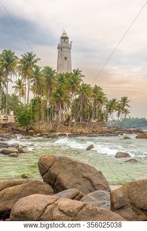 Dondra Head Lighthouse At Southern Coast - Sri Lanka