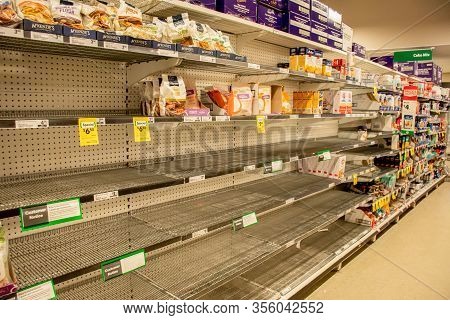 Sydney, Australia 2020-03-17 Almost Empty Flour Shelf At Woolworths Caringbah Supermarket. Covid-19 