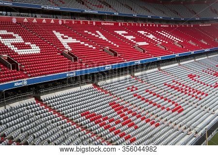 Munich, Germany - November 25, 2018 : The Interior Of The Home Stadium Allianz Arena Football Club M
